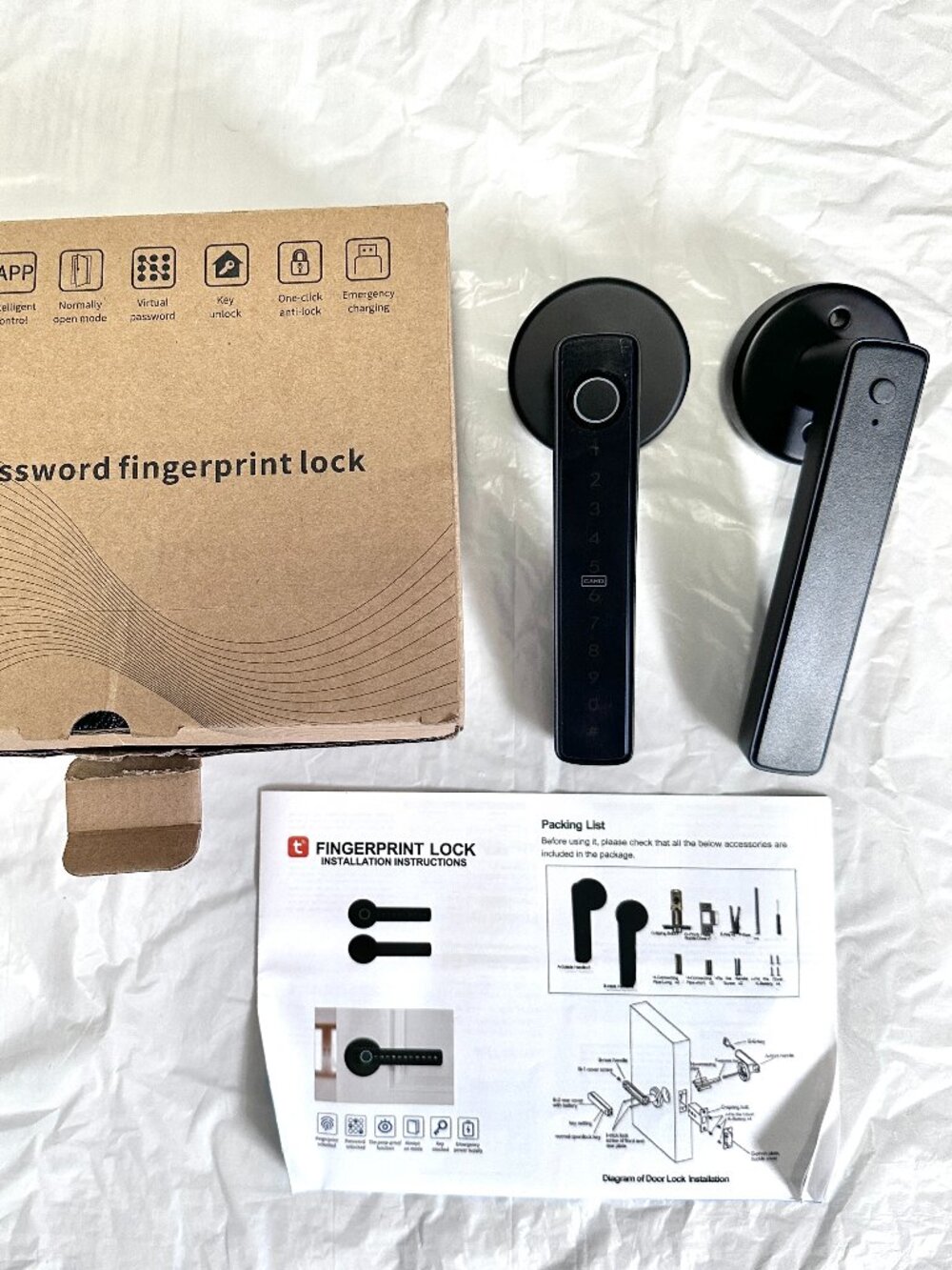 NEW Smart Fingerprint Door Lock Keyless Entry Biometric with IC Card Code Key